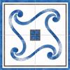 Generico Stock Ceramiche Decoro Stella Blu in Gres Porcellanato, 4 Piastrelle 15x15 cm, Spessore 1 cm, Stile Classico, Pavimento e Rivestimento