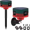 QXMH Allarme sensore di movimento solare per esterni - Allarme rilevatore di movimento a 360 °, sirena rumorosa da 129 db, 13 tipi di suono, registrazione di supporto (2 Pack)