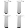KDDEON Gambe per Mobili in Metallo,Gamba Divano Regolabili,Gambe per Tavolino,Piede per Armadio,Piedini di Appoggio per Cucina,Mobili da Bagno,18mm Regolabile,con Viti,Set di 4 (15cm/5.9in)
