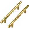 Goldenwarm 10 Pezzi Maniglie Cucina Maniglie per Mobili Maniglie Armadio Maniglie Oro -LS201GD115 Maniglie Cassetti Ottone Maniglie Vintage Dorate Maniglie Cameretta Maniglie Porte Interne 115mm