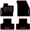 QUEMAR Tappetini Auto per Range Rover Evoque I, Bordo Fucsia, 4 Ricami | 2011-2019 / Kit Tappeti Moquette e Gomma su Misura / Set 2 Anteriori + 2 Posteriori / Ricami e Colori Personalizzati
