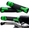 Esselle Parts Manopole Moto Scooter Universali 22/25 mm con Contrappesi in Alluminio - Gomma Antiscivolo Verde - Grip Manubrio Custom Sportive Naked Scooter