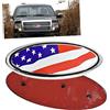 KUNIO 22 cm x 9 cm, bandiera americana, griglia anteriore, logo del portellone posteriore, adatto per Ford F150 F250 F350 Explorer Edge Ranger, targhetta con nome, logo 1 pezzo