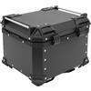 JDBDU Borsa per moto 45L, Max. 10kg, lega di alluminio, 41x33x30,5cm, impermeabile con lucchetto e 2 chiavi, Nero
