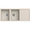 Elleci Lavello Elleci Incasso 2 vasche 116x50 Unico 500 Granitek Bianco Soft LGU50039