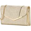 VASCHY Pochette Donna,Pochette e Clutch Elegante Clutch Donna Pelle Borsetta Donna Pochette da Borsa Elegante Borsa Tracolla Donna Matrimonio,Festa Pochette Dorato