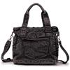 Jeamis Jeans Denim Borsa a tracolla Canvas Bag Retro Borsa Shopper Unisex, A nero