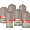 Bolsius - Essentials - candela a pilastro - tortora - 12cm - 6 pezzi - candela decorativa - contiene cera vegetale naturale - senza olio di palma