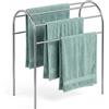 Relaxdays Portasciugamani, 6 Barre, Autoportante, Acciaio Inox, HLP 81,5x78x29,5 cm, Bagno, Argento