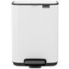 Brabantia Pattumiera a pedale Bo 4L (White), Pattumiera con pedale e coperchio a chiusura soft, Secchio spazzatura facile da pulire con secchio interno rimovibile e sacchetti PerfectFit inclusi
