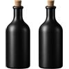 mikken - 2 flaconi di olio da 500 ml in gres porcellanato nero con tappo NA, 2 x 500 ml