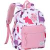 VASCHY Zainetto Asilo Bambina 2-4 Anni,con Fascia Toracica,Rosa Dinosauro | Leggera Zaino Bambina con Portanome,Zaino Scuola Materna Bambina Ideale per Campeggio/Regalo/Viaggio/Gita