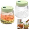 Ruikcoll Confezione da 2 barattoli per fermentazione in vetro da 1 l, con doppia valvola airlock, airtight kimchi fermentazione crauti, set con tongs e tamper per miele