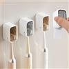 NICOLINI 4 Pezzi Portaspazzolino da Parete per Bagno, Antipolvere Porta Spazzolino Elettrico da Muro Portaspazzolini da Bagno Adesivo Senza Perforazione Supporto per Spazzolino da Denti con Coperchio