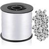 Druuzyl 200M Filo Nylon Trasparente 0,8 mm Filo da Pesca, Filo di Nylon Resistente Filo da Pesca Trasparente con 100 Pezzi Di Morsetti In Alluminio per Artigianato Fai da Te, Pesca, Gioielli
