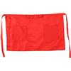 Hapivida Grembiule da cucina, Grembiule corto professionale in poliestere con doppie tasche e fiocco tridimensionale per camerieri e baristi, Mezzo grembiule unisex rosso per ristoranti e hotel