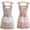 TYFGRT Confezione da 2 Grembiuli Floreali, Grembiuli con Stampa Floreale, Grembiuli per La Pulizia da Donna, Grembiuli con Tasche Grandi, Grembiuli per Barbecue, Grembiuli da Giardino