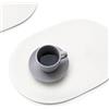 FunWheat Set di 6 tovagliette ovali intrecciate per tavoli da pranzo in tessuto, lavabili, antiscivolo, brillanti, 30 x 45 cm, per uso interno ed esterno (ovale bianco, 6 pezzi)