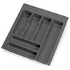 Emuca - Portaposate per cassetto da cucina Vertex/Concept 500, modulo 450 mm, Spalle 16mm, Plastica, grigio antracite
