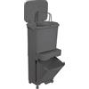 WELL HOME MOBILIARIO & DECORACIÓN Pattumiera a pedale, ruote e manico a triplo scomparto, colore nero antracite da 42 l (24 l + 4 l + 14 l