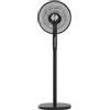 Techly 621680 Ventilatore 12 2 in 1 con Piantana a 3 Altezze 12 Velocità con Telecomando Oscillazione a 720° e Timer Nero