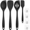 CARANNACLTD 4 Pezzi Cucchiaio Silicone Cucina, Cucchiaio da Cucina per Mescolare, Senza BPA, Cucchiai di Silicone Antiaderente, Mestolo Cucina Silicon Grande per Cucinare, Cuocere, Mescolare e Servire