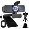 JOTOL Webcam PC con Microfono,Webcam USB,Streaming Videocamera,Web Camera PC USB,Webcam 1080P PC Camera,Full HD Webcam,per Laptop,Desktop,Smart TV per Videochiamate,Conferenza,Studio e Lavoro