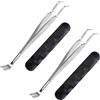 EasyULT 2 Pezzi Pinza per Zecche 2 in 1, Pinzetta per Zecche in Acciaio Inox, per Uomo, Strumento Pinzetta di Rimozione delle Zecche a Doppia Punta Cane e Gatto