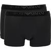 Emporio Armani Boxer da Uomo in Velluto, Confezione da 2, Nero, L, Nero, L