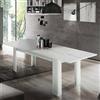 Dmora Tavolo Allungabile Nanni 90x190x75h cm Bianco Larice Lucido Allungabile 10 Posti, Meccanismo Estensione Allunga Laterale Made in Italy