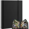 PARPAT Album Carte Raccoglitore, 468 Grande Album Carte, Legame Portatile e Impermeabile in PU per Carte MTG/TCG/CALCIO-BASEBALL/Carte da Scambio (Nero)