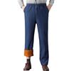 Bauzuoyo Jeans termici da uomo, foderati, pantaloni invernali, pantaloni spessi, fodera in peluche, pantaloni per il tempo libero, con vita alta, elasticizzati, gamba dritta, pantaloni in denim con