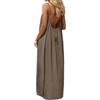 uxxnjfg Abiti Estivi Donna Lunga Vestito Donna Estivo Curvy Vestito Spiaggia Elegante Vestiti Estivi da Mare Abbigliamento Abito Sexy Senza Maniche Infinity Dress Marrone L