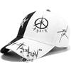 Sixfox Cappello Unisex Graffiti Baseball cap Hiphop Nero Bianco Moda Uomo Donna in Cotone
