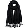 QIUTIMIY Scialle in pashmina con motivo paisley donna, reversibile, vintage, jacquard, con frange, per serate e matrimoni（Fiore 2-Nero）