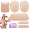 Tripetals Set di nastro adesivo per seno push up, supporto invisibile, per seni grandi, con cuscinetti per capezzoli, Set beige da 7,6 cm, L