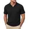 Elainone Polo Uomo Manica Corta con Scollo a Y Senza Bottoni | 65% cotone e 35% poliestere, vestibilità regular, stile smart casual per ufficio, tempo libero e viaggio