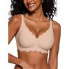 Vertvie Jelly Bras - Reggiseno da donna senza ferretto, senza ferretto, reggiseno push-up a copertura completa, senza cuciture, comodo e sportivo per tutti i giorni, Nude, L