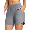 BALEAF Pantaloncini da Bagno Donna con Fodera Costume da Nuoto Vita Alta Controllo della Pancia Costumi da Bagno Mare Tankini Shorts Grigio Scuro S