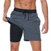 Arcweg Costume da Bagno da Uomo con Boxer Slip Foderato Pantaloncini da Bagno Fodera a Compressione 2 in 1 Pantaloncini da Spiaggia con Tasca con Cerniera Surf 3XL(EU)