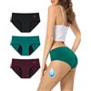 TANSTC Mutande Mestruali Donna Cotone, Bikini Costume da Bagno Mestruale, Slip da Ciclo Assorbente, Lavabile E Riutilizzabile, Swimwear Period Panties Donna, Nero+Bordeaux+Verde Scuro, 3 Pack, M