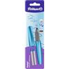 Pelikan 811286 - Penna roller Twist R457, 1 penna roller, 2 cartucce, blu satinato