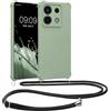 kwmobile Custodia Compatibile con Xiaomi Redmi Note 13 Pro 5G / Poco X6 5G Cover - Back Case in Silicone TPU - Protezione Smartphone con Cordino - verde grigio
