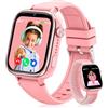 Elronsie 4G Smartwatch Bambini con GPS, Orologio Smartwatch Bambini con Chiamate, Videochiamate, Chat Vocale, SOS, Modalità Scuola, Sveglia IP68 Calcolatrice Contapassi Smart Watch per Ragazzi e Ragazze, Rosa
