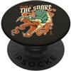 Lunar New Year Snake Zodiac Irezumi Retr Anno del Serpente Zodiaco Cinese Kanji Serpente Fuoco Retro PopSockets PopGrip Adesivo