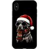 Cool Christmas Xmas Cute Funny Shades Gi Custodia per iPhone XS Max Labrador Retriever Lab Dog Santa Hat Plaid Sciarpa Occhiali da Sole