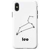 Leo Horoscope Constellation Retro Vintag Custodia per iPhone X/XS Segno zodiacale Leone costellazione stelle astrologia