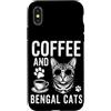 Funny Bengal Cat And Coffee Design Custodia per iPhone X/XS Caffè E Gatti Bengala Divertente Gatto Bengala