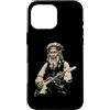 Halloween Retro Vintage Funny Scary Horr Custodia per iPhone 16 Pro Max Leonardo da Vinci Lupo Mannaro Suonare la Chitarra Italia Storia dell'Arte