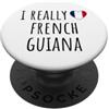 Cute Funny Country Flag (French Guiana) Amo davvero la Guyana francese PopSockets PopGrip Adesivo